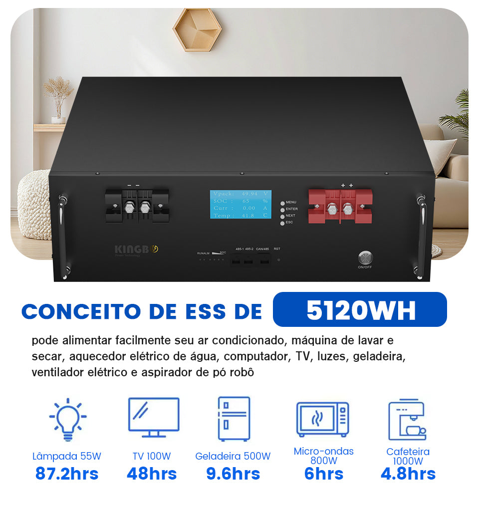 Bateria DIY 51.2V 100Ah LiFePO4 kingbopower