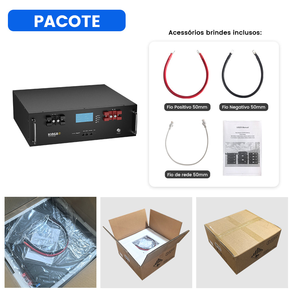 Bateria DIY 51.2V 100Ah LiFePO4 kingbopower