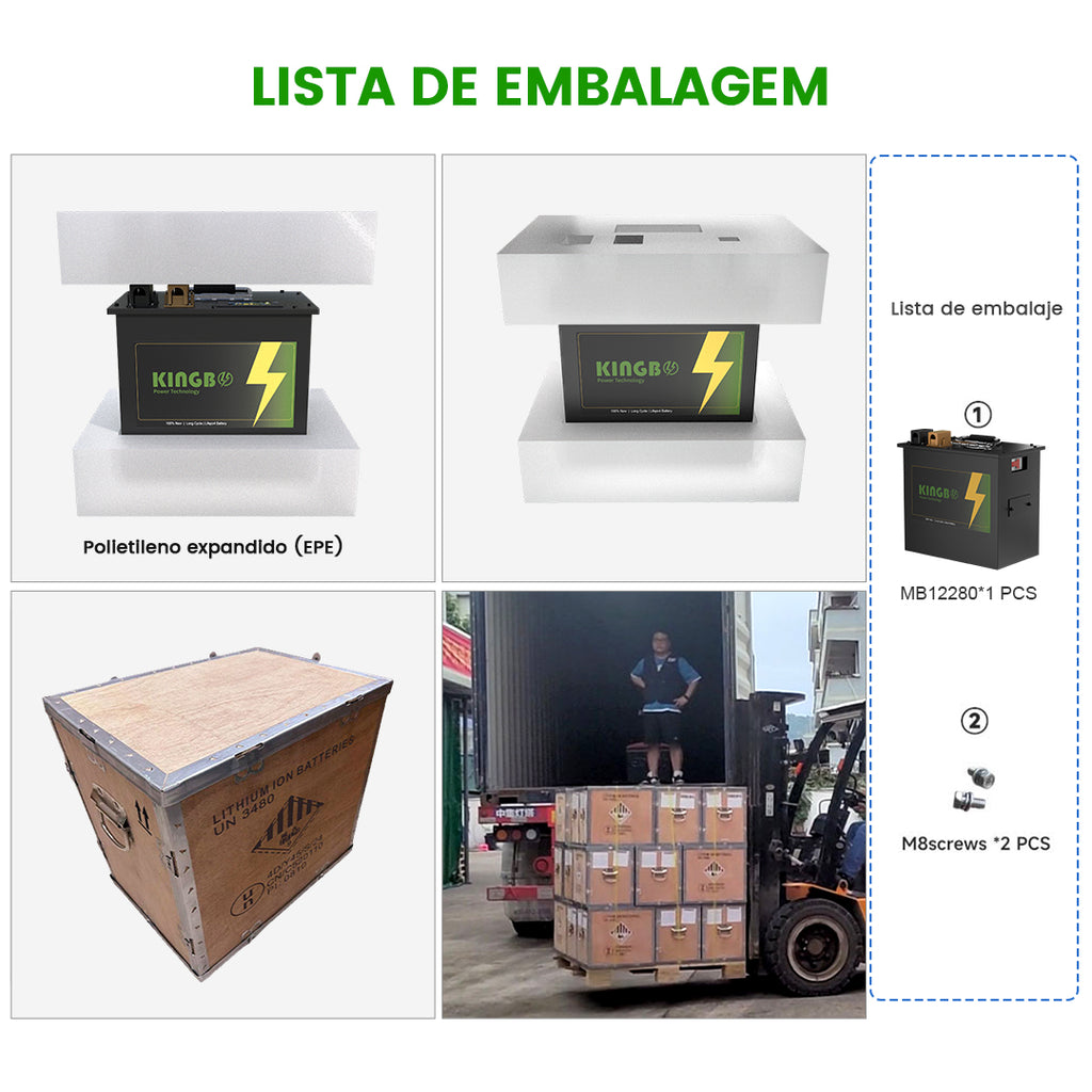 Bateria DIY 12V 280Ah LiFePO4 kingbopower