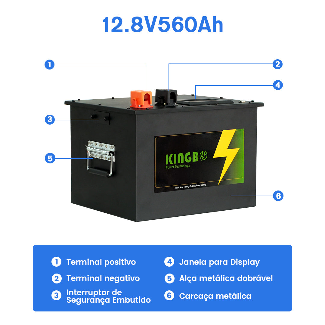 Bateria 12V 560Ah 7.168KWh Lifepo4