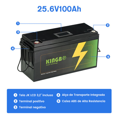 Bateria 24V 100Ah 2.56KWh Lifepo4