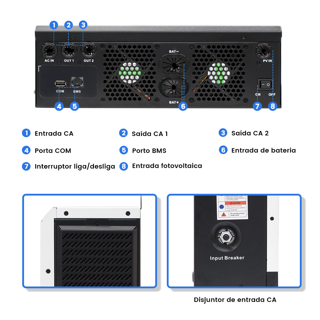 Inversor Solar 5.5KW 24V DIY LiFePO4 kingbopower
