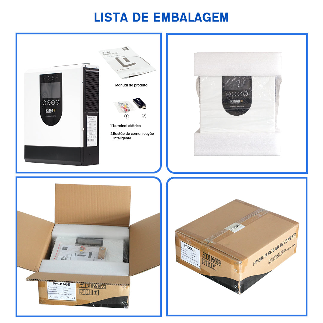Inversor Solar 6.5KW 48V DIY LiFePO4 kingbopower